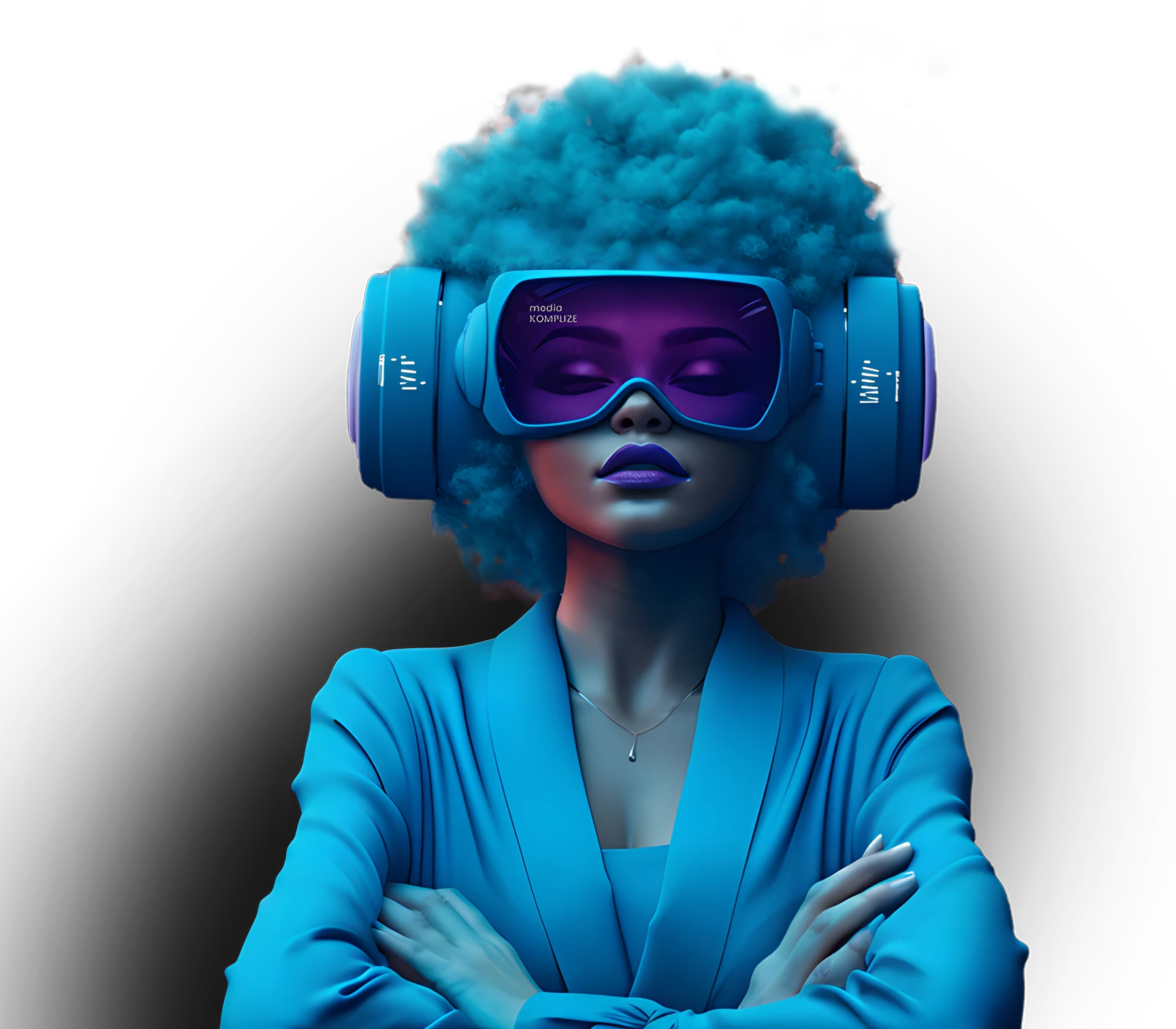Markenfigur von Media Komplize: Frau mit VR-Brille