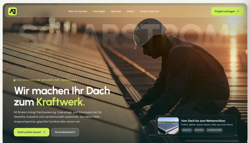 Website AE Brokers – Webdesign von Media Komplize