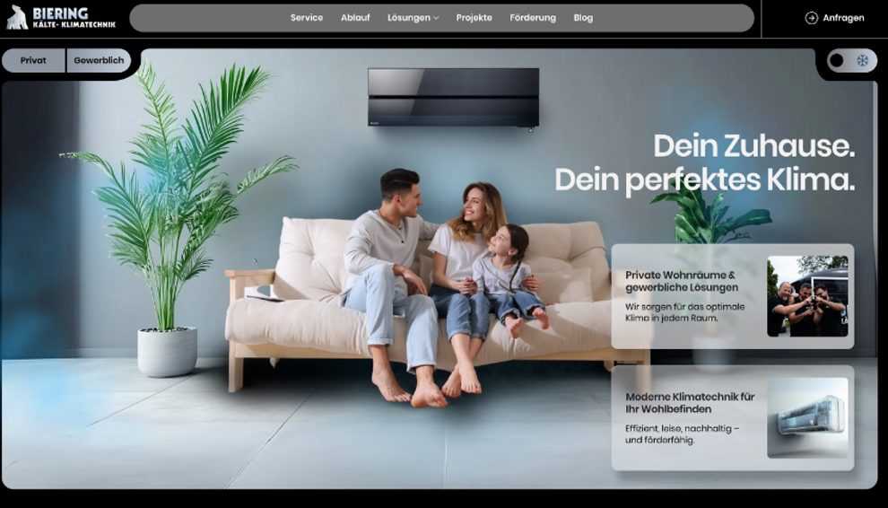 Website Biering Kälte-Klimatechnik – Webdesign von Media Komplize