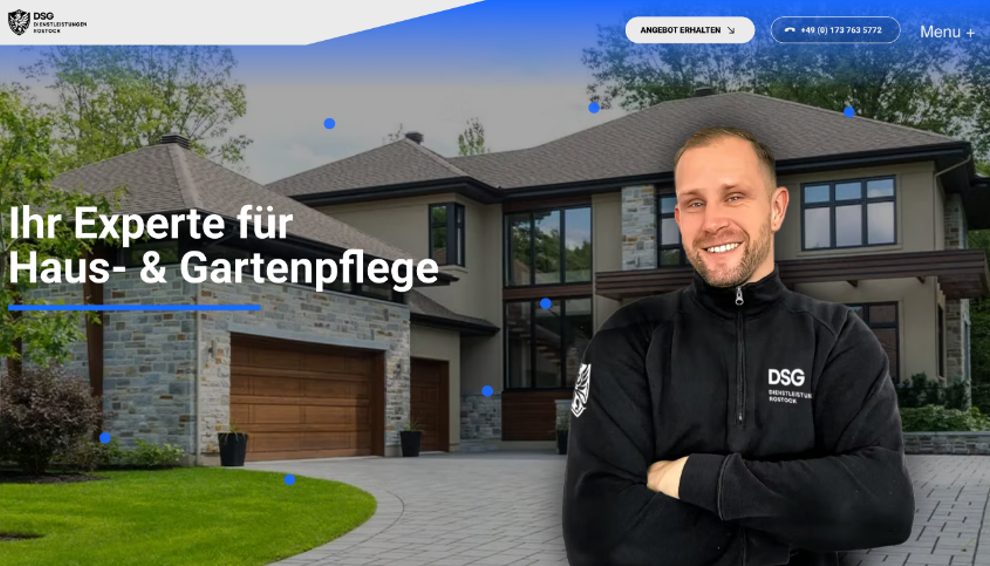 Website DSG Dienstleistungen Rostock – Webdesign von Media Komplize