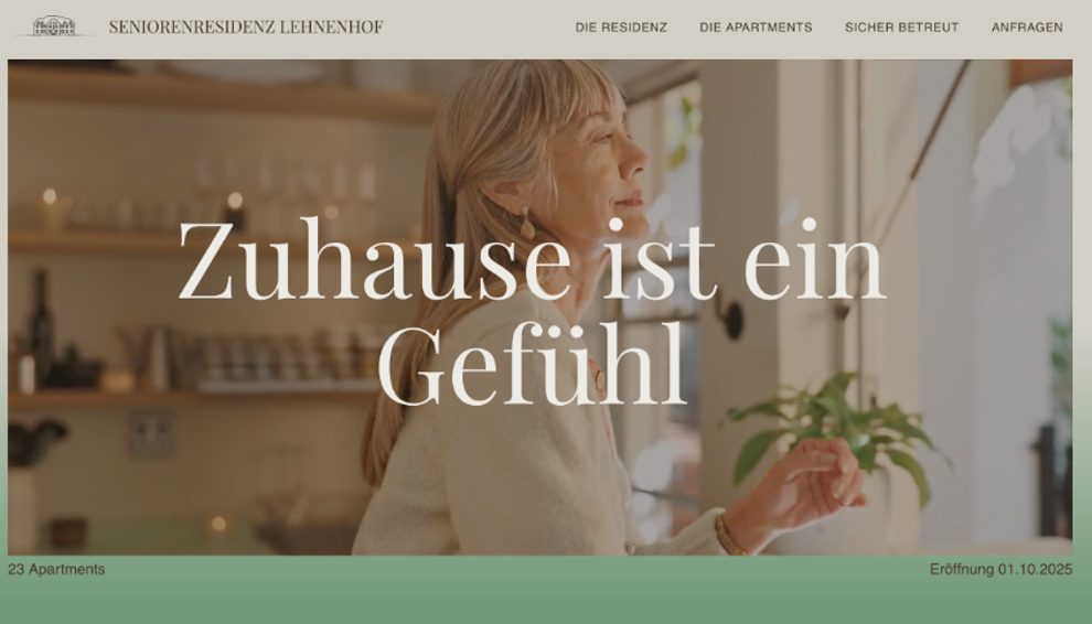 Website Seniorenresidenz Lehnenhof – Webdesign von Media Komplize