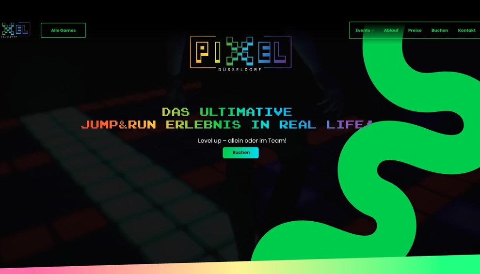 Website Pixel Games Düsseldorf – Webdesign von Media Komplize